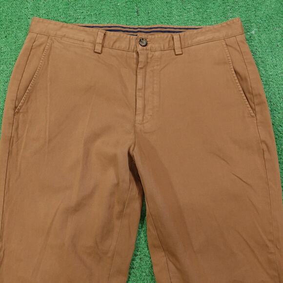 Johnston & Murphy Pants Mens 34x30 Brown Stretch Chino Flat Front Casual - Picture 2 of 8